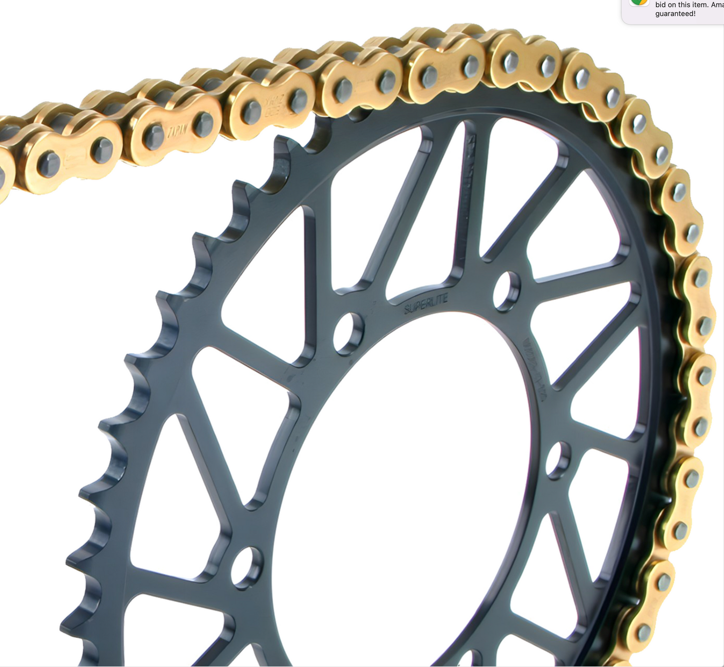 Rippin Moto RPN420MX (112 Link) Premium Gold MX O-Ring Chain for Surron Light Bee X, Segway X160 X260 & Talaria Sting