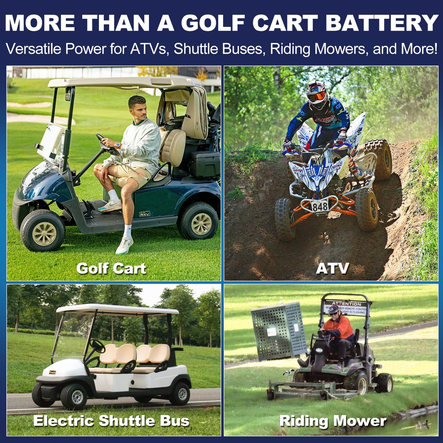 WEIZE 48V(51.2V) 105AH LiFePO4 Golf Cart Battery, 5376Wh Bluetooth Lithium Battery, 8000+ Cycles with 200A BMS, 10 Years Warranty