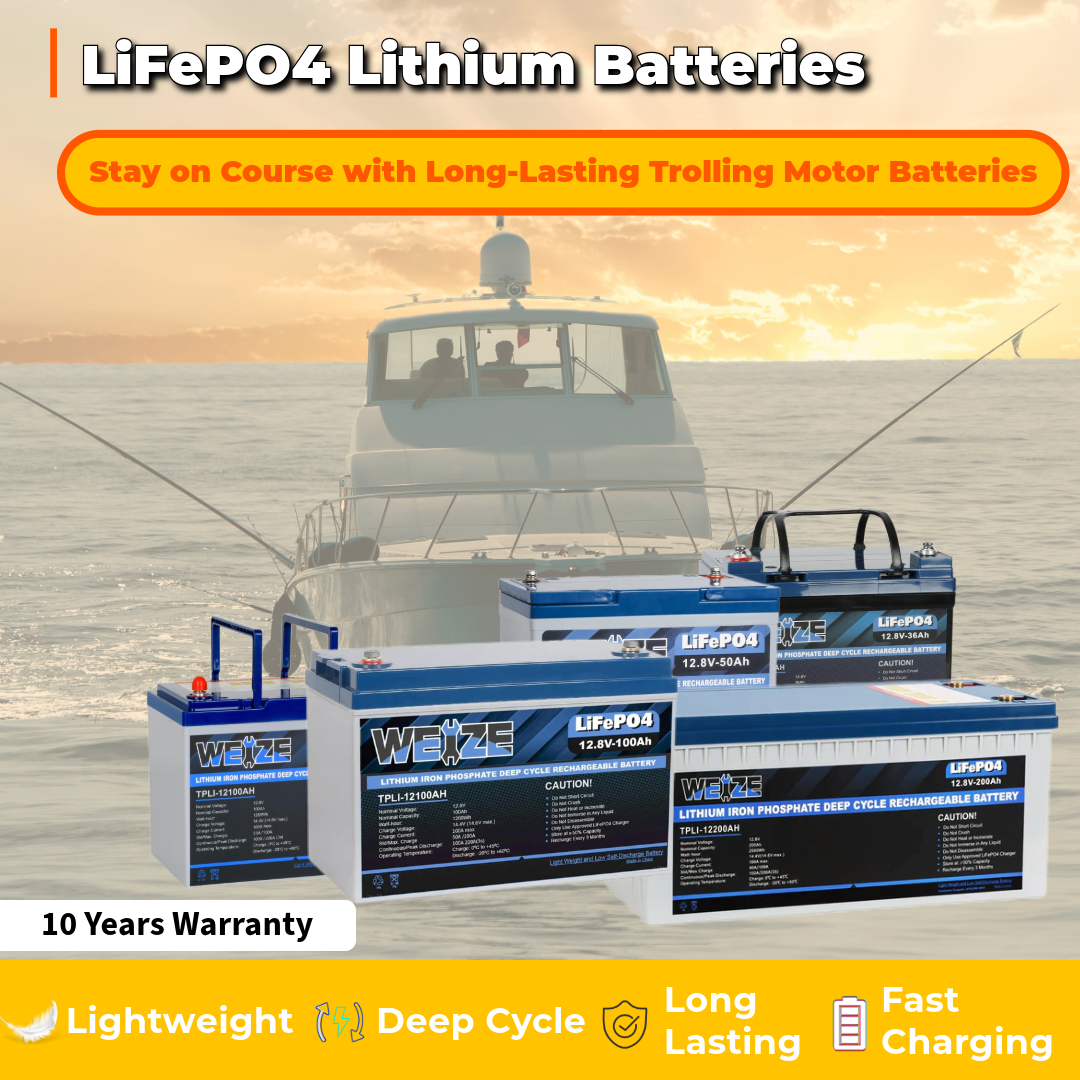 WEIZE LiFePO4 Lithium Trolling Motor Battery