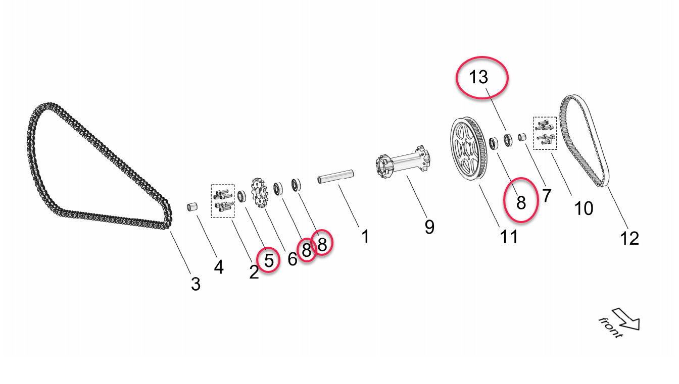 Bearing Kit | Intermediate Shaft | Surron LBX | E Ride Pro 2.0 | Talaria X3 (XXX)