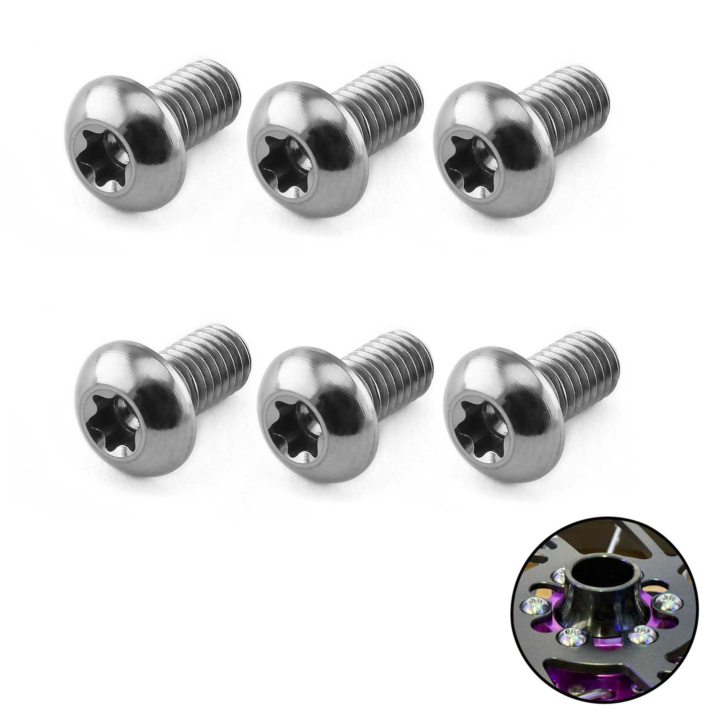 Titanium Front Rotor Bolts (6 Pack) for Sur-Ron, E-Ride PRO & Talaria