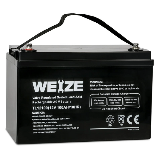 WEIZE Sealed Lead Acid Battery, Deep Cycle Battery for RV, Solar, Camping, Cabin, Marine and Off-Grid System