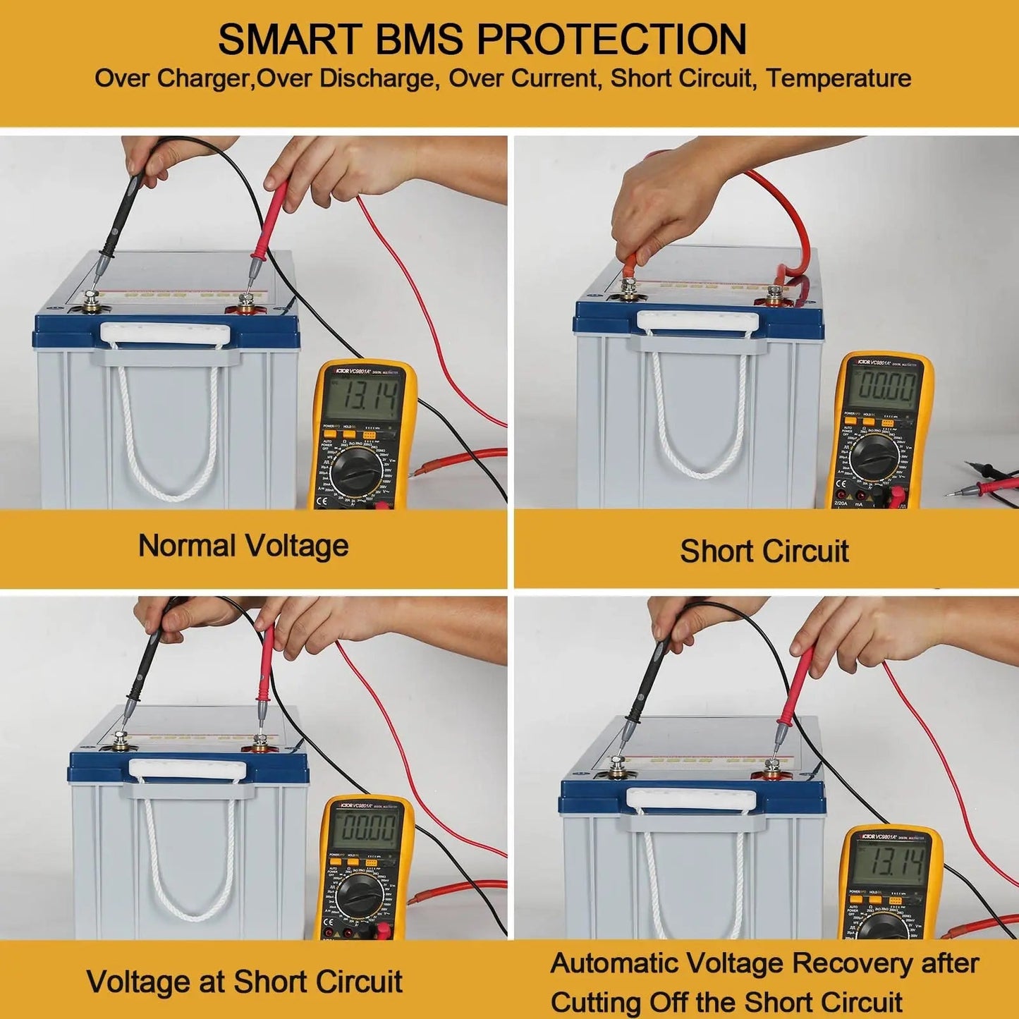 WEIZE 12V 200Ah 2560Wh Lithium Battery, Deep Cycle LiFePO4 Battery