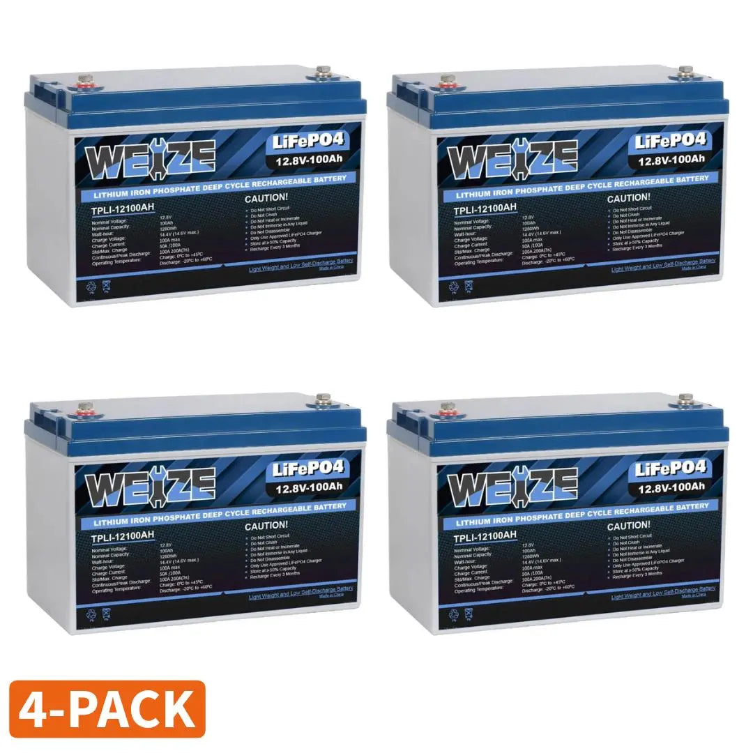 🔥WEIZE 12V 100Ah 1280Wh Lithium Battery, Group 31 Deep Cycle LiFePO4 Battery