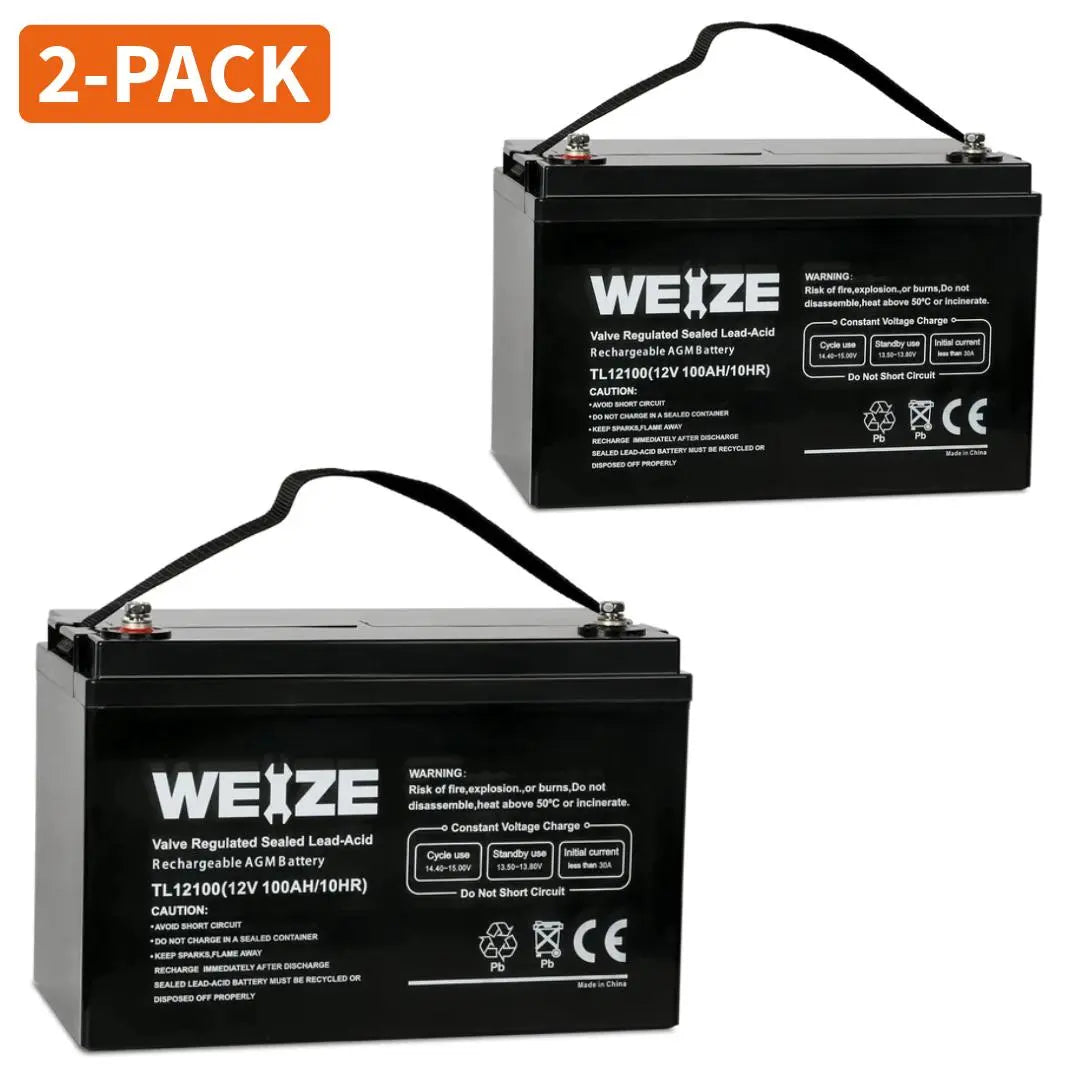 WEIZE 12V 100Ah Deep Cycle AGM Battery, Group Size 31 SLA Battery