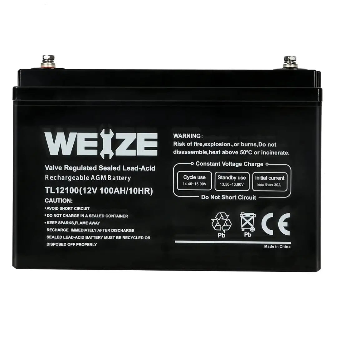 WEIZE 12V 100Ah Deep Cycle AGM Battery, Group Size 31 SLA Battery
