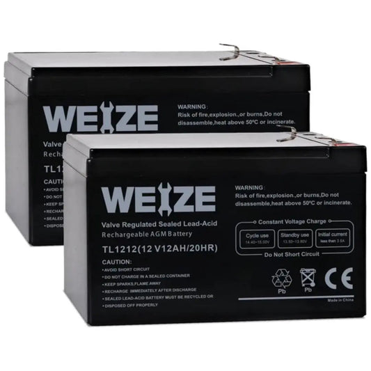 WEIZE 12V 12Ah SLA Deep Cycle AGM Battery