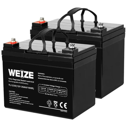 WEIZE 12V 35Ah SLA Deep Cycle AGM Battery