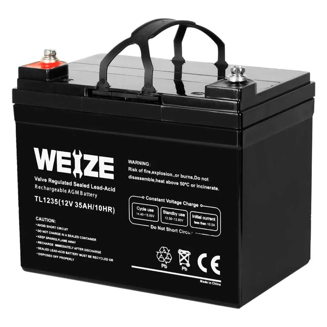 WEIZE 12V 35Ah SLA Deep Cycle AGM Battery