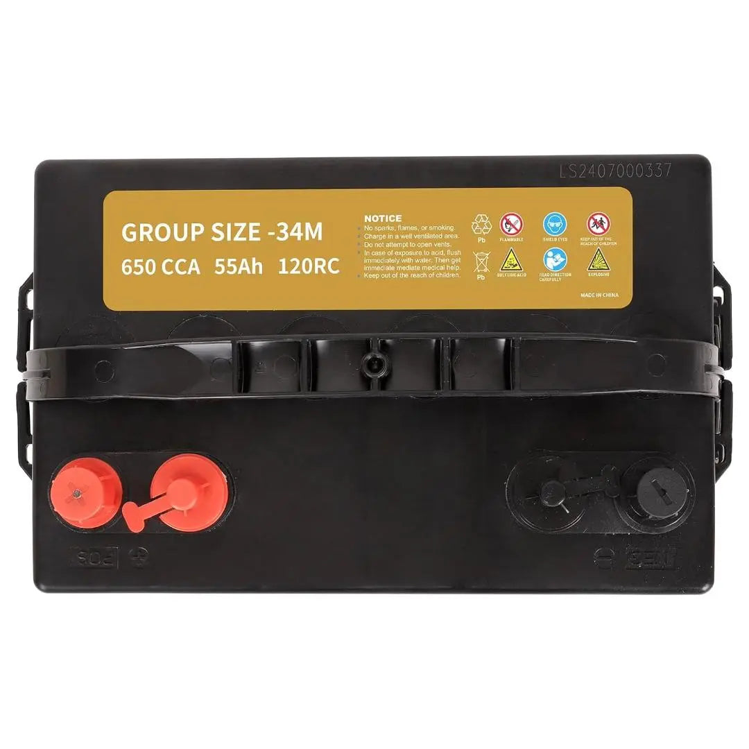 WEIZE BCI Group 34M 12V 55AH Dual Purpose AGM Battery, Starter & Deep Cycle, Marine & RV Battery