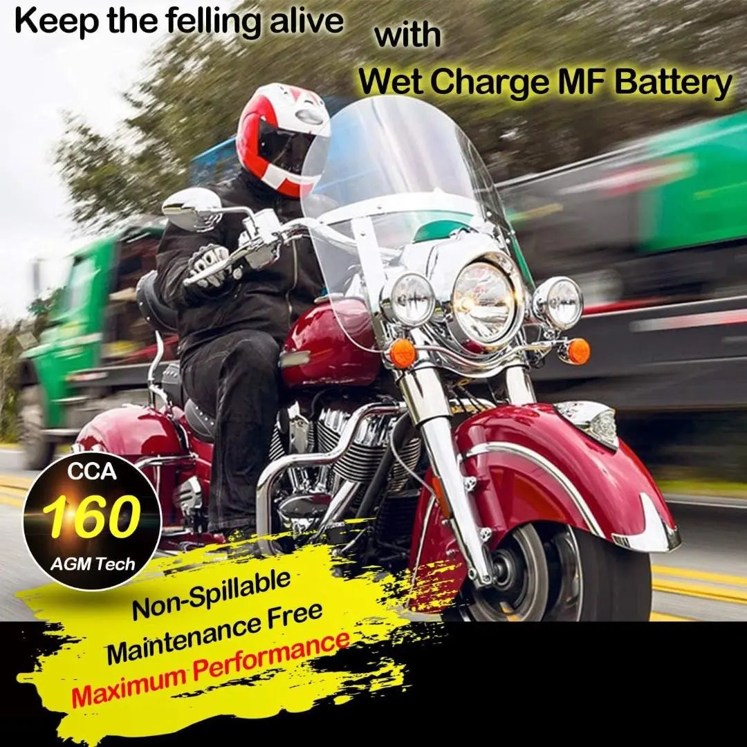 WEIZE YTZ10S-BS 12V 8.6Ah High Performance - Maintenance Free - Sealed AGM Motorcycle Battery Compatible With Yamaha Honda