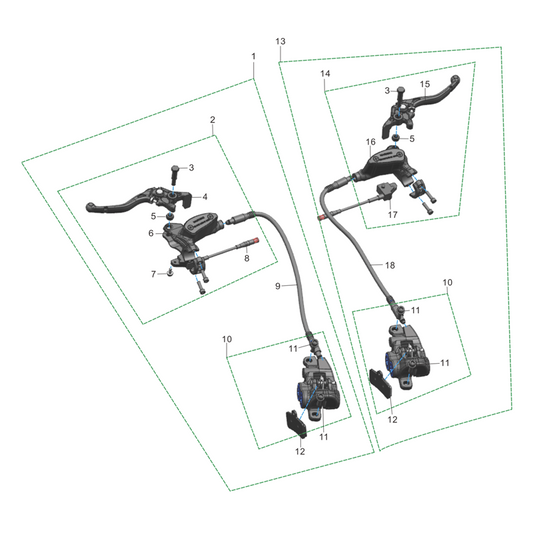 Talaria MX5 Left (Rear) Brake Master Assembly OEM
