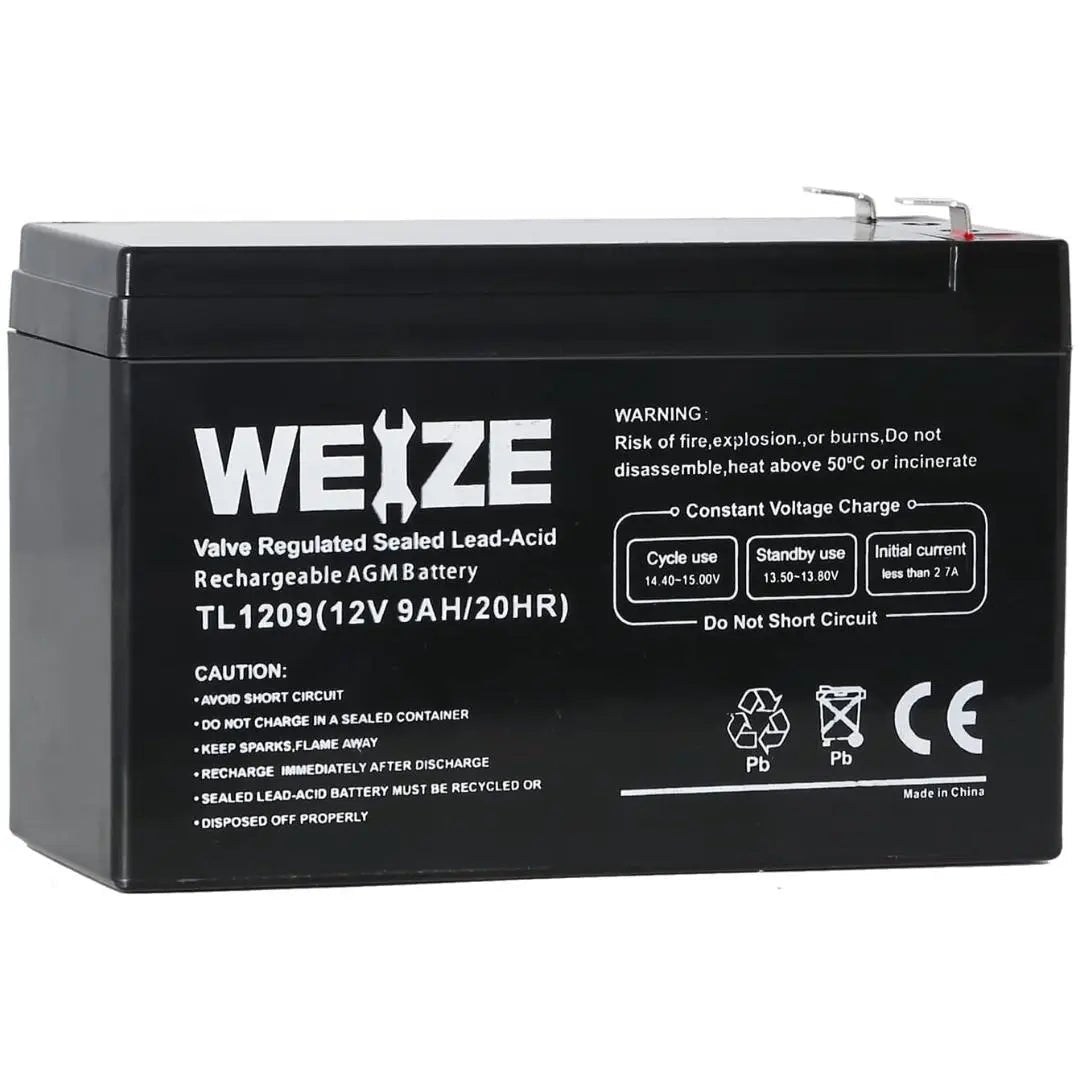 WEIZE 12V 9Ah Deep Cycle AGM Battery